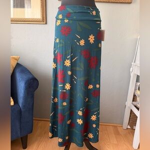 NWT!! 💙💚 LuLaRoe Floral Maxi Skirt - Teal and Red